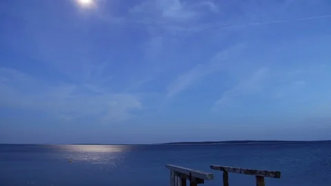Beach at night Stock Footage 90626477