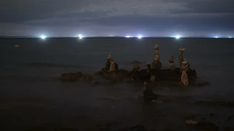 Beach at night Stock Footage 90626490