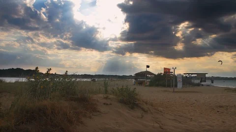 Beach at night Stock Footage 90626688