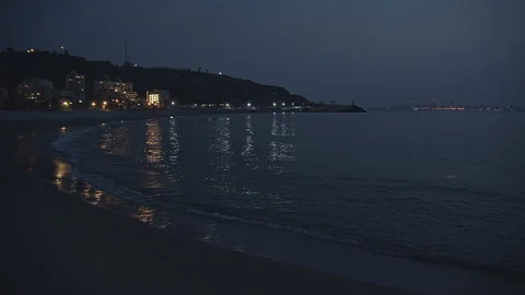 Beach At Night Stock Footage 137873237