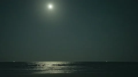 Beach At Night Time 4k Handheld Stock Footage 204874023