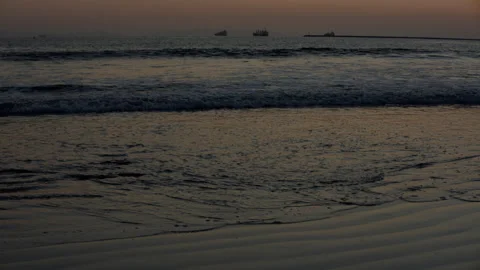 Beach Night Waves 60fps Stock Footage 188022066