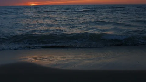 Beach Nightfall 01 Stock Footage 96438204
