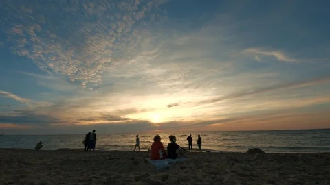 Beach Nightfall 03 Stock Footage 96590269