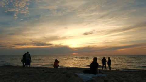 Beach Nightfall 04 Stock Footage 96590304