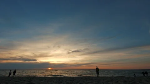 Beach Nightfall 05 Stock Footage 96590867