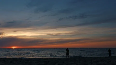 Beach Nightfall 06 Stock Footage 96596328