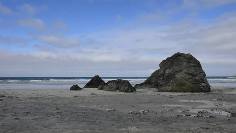 On the beach in Norway Stock Footage 107682538
