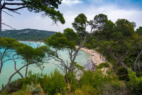 Beach of Notre Dame in Porquerolles Stock Photos