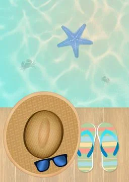 Beach objects on the beach イラスト素材