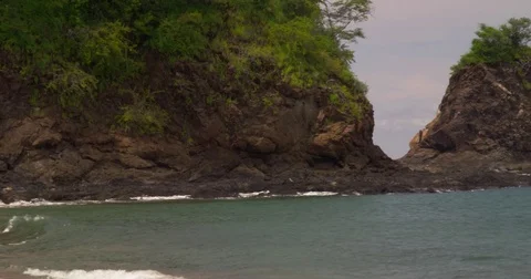 Beach, ocean, sand, wave,  mountains.. Tropical beach, coastal landscape. Stock Footage 82579633