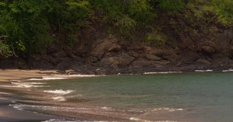 Beach, ocean, sand, wave,  mountains.. Tropical beach, coastal landscape. Stock Footage 82579706