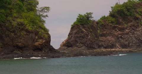 Beach, ocean, sand, wave,  mountains.. Tropical beach, coastal landscape Stock Footage 82579941