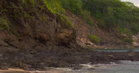 Beach, ocean, sand, wave,  mountains.. Tropical beach, coastal landscape Stock Footage 82630308