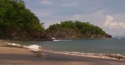 Beach, ocean, sand, wave,  mountains.. Tropical beach, coastal landscape Stock Footage 82631158