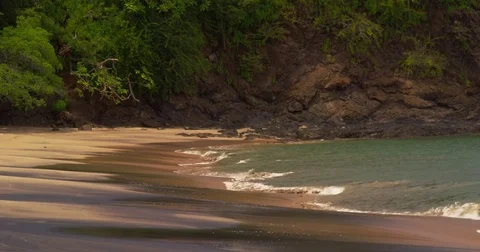 Beach, ocean, sand, wave,  mountains.. Tropical beach, coastal landscape Stock Footage 82633843