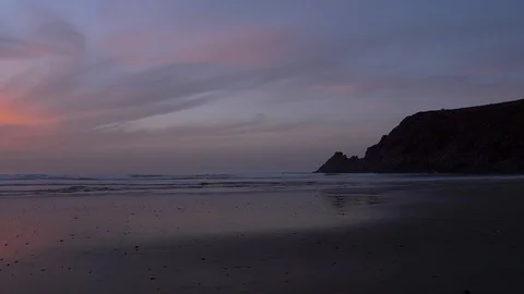 Beach on the ocean at sunset in Morocco Stock-Footage 126216583