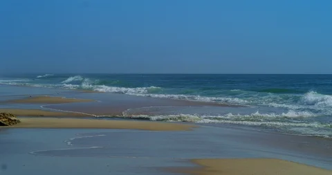 Beach ocean waves Video stock 113627077