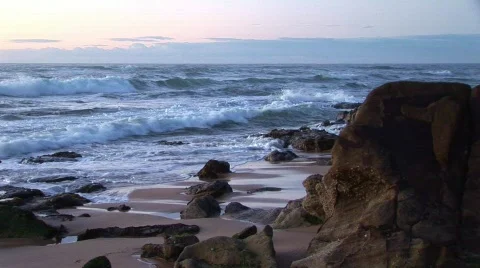 Beach one rock HQ Stock Footage 493578