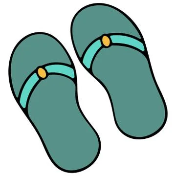 Beach open-toe shoes. Colored vector illustration. 스톡 일러스트