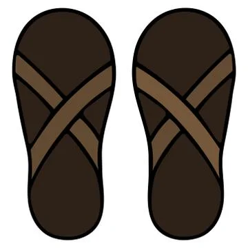Beach open-toe shoes. Colored vector illustration. Stock Illustration