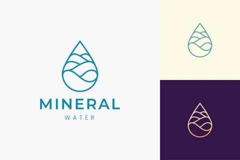Beach or water logo template in simple mono line and modern shape Stock Illustration