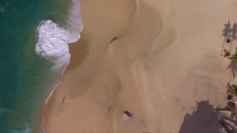 Beach Overhead Shot | Moving Horizontally|  4K Drone Stock Footage 81724713