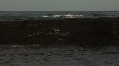Beach, Pacific ocean, Waves, Rocky coastline, NSW coast, Australia HD Stock Footage 51519600