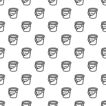 Beach pails outlines seamless repeating pattern Stock Illustration