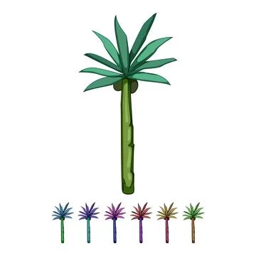 Beach palm coconut cartoon vector graphic イラスト素材