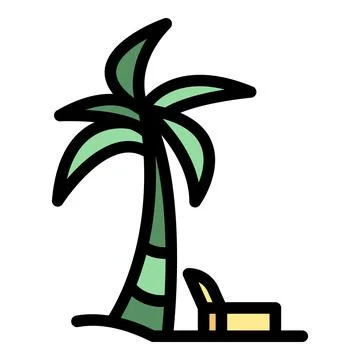 Beach palm icon vector flat Stock Illustration