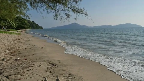 Beach Panning in Slo-Mo 1 Stock Footage 75875637