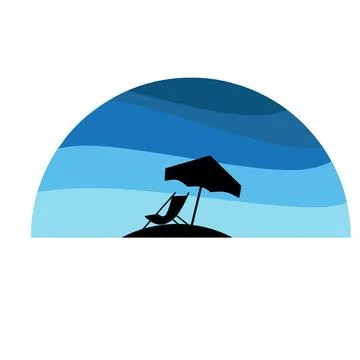 Beach panorama Vector icon 스톡 일러스트