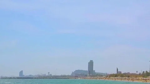 Beach Panoramic Moving Shot Stock Footage 74336501