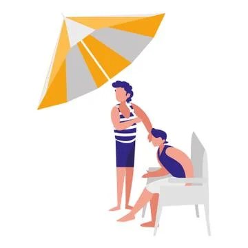 Beach parasol design 스톡 일러스트