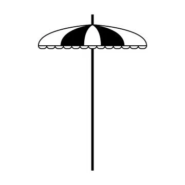 Beach parasol icon, flat design Illustrazione stock
