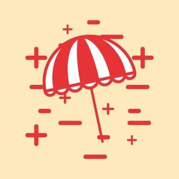 Beach parasol icon Illustrazione stock