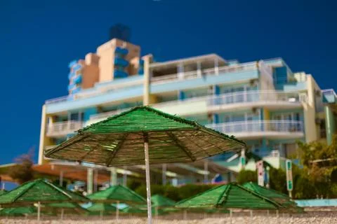 Beach with parasol 写真素材