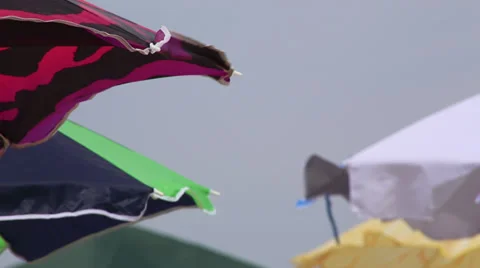 Beach - Parasols Video stock 27623867
