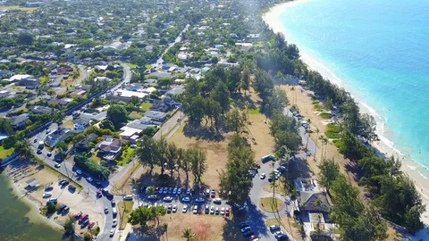 Beach &amp; Parking Fly Over 2 Video stock 89945219
