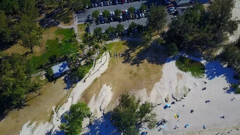 Beach Parking fly over Video stock 89946300