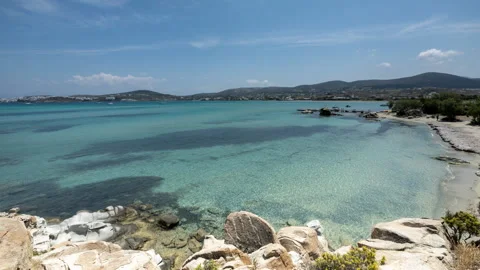 Beach in paros greece Видео 244525602