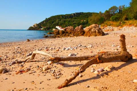 Beach in the Parque Natural da Arrabida, Setubal peninsula, Portugal Stock Photos