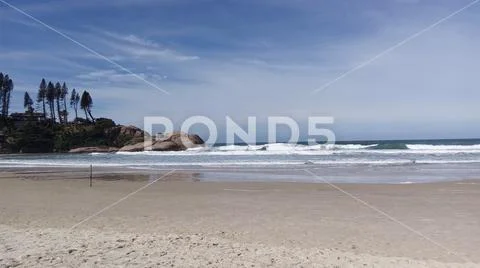 Beach with a part of clean sand Stock Photos