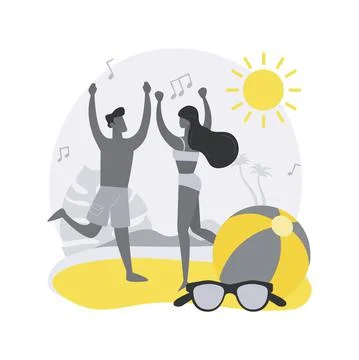 Beach party abstract concept vector illustration. Stock Illustration
