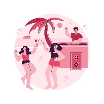 Beach party abstract concept vector illustration. Stock Illustration
