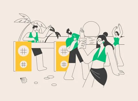 Beach party abstract concept vector illustration. Stock Illustration