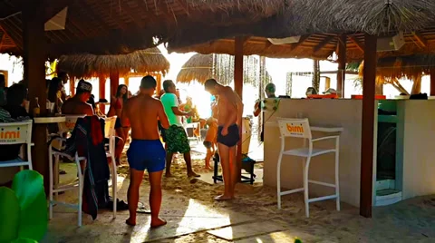 Beach party in the cafe Video stock 38289811