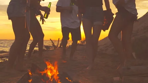Beach party dancing. Stock Footage 95648366