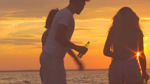 Beach party dancing. Stock Footage 95897116